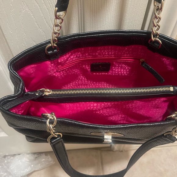 Kate Spade Town Road Elena Leather Shoulder Bag Chain Straps - Picture 9 of 12